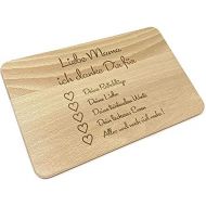 [아마존베스트]Laser Tattoo  Wooden Breakfast Board with German Engraving Mama ich Danke Dir, a Great Gift Idea for Mothers Day