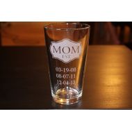 /LaserPrintCo Personalization Mom Est. Pint Cup -Birthday Dates