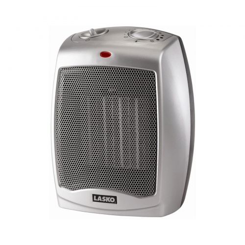  Lasko Electric Ceramic 1500W Heater, SilverBlack, 754200