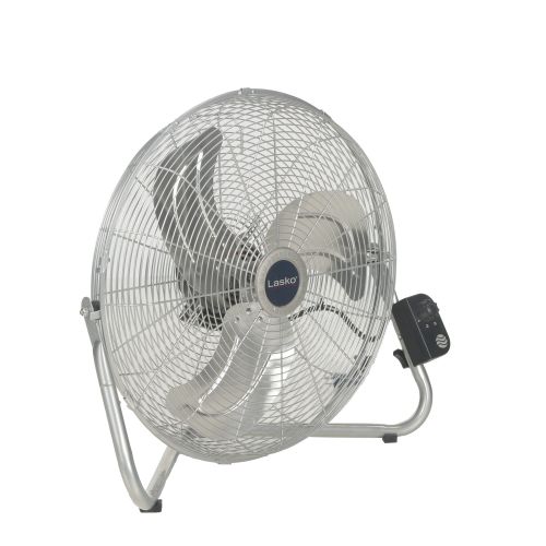  Lasko 20 Max Performance 3-Speed Pivoting High Velocity Industrial Utility Metal Floor Fan with Wall Mount Option, Model 2265QM, Silver