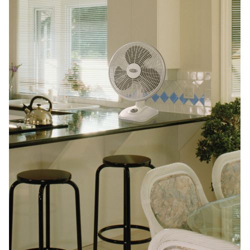  Lasko 16 3-Speed Oscillating Performance Table Fan with Tilt-back, Model 2506, White