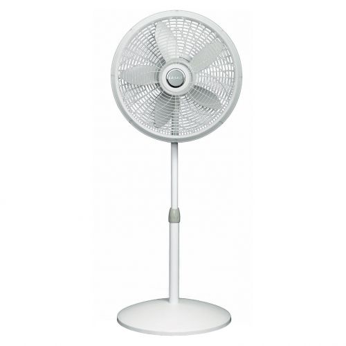  Lasko 18 3-Speed Oscillating Adjustable Elegance & Performance Pedestal Fan with Timer, Model 1820, White