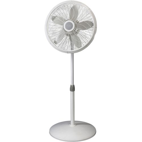  Lasko 18 3-Speed Oscillating Adjustable Elegance & Performance Pedestal Fan with Timer, Model 1820, White