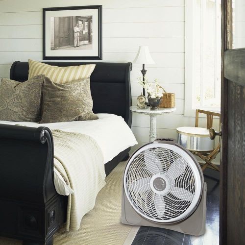  Lasko 20 Cyclone Power 3-Speed Air Circulator Pivoting Floor Fan with Remote Control and Timer, Model 3542, Gray