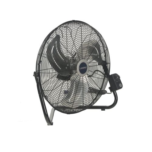  Lasko 20 Max Performance 3-Speed Pivoting High Velocity Industrial Metal Floor Utility Fan with Wall Mount Option, Model 2264QM, Black