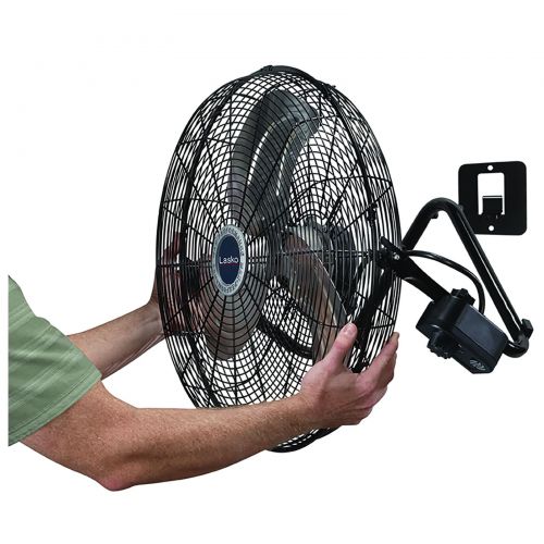  Lasko 20 Max Performance 3-Speed Pivoting High Velocity Industrial Metal Floor Utility Fan with Wall Mount Option, Model 2264QM, Black