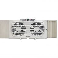 Lasko 3-Speed Electrically Reversible Twin Window Fan with Remote Control, Model W09550, White