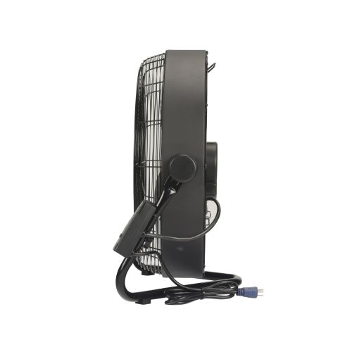  Lasko 20 3-Speed Pivoting High Velocity Industrial Utility Metal Floor Fan with Wall Mount Option and Remote Control, Model H20685, Black