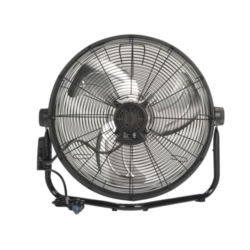  Lasko 20 3-Speed Pivoting High Velocity Industrial Utility Metal Floor Fan with Wall Mount Option and Remote Control, Model H20685, Black