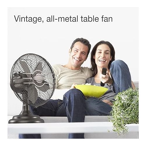  Lasko Oscillating Table Top Fan, Portable, 3 Quiet Speeds, for Bedroom, Kitchen and Office, 17