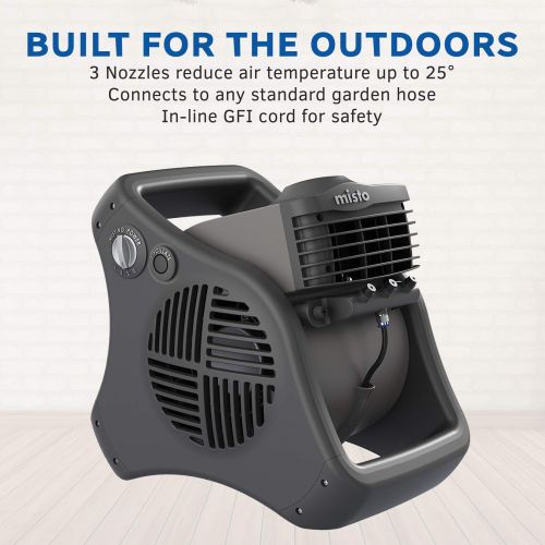  Lasko 7050 Misto Outdoor Misting Fan - Features Cooling Misters, Ideal for Camping, Patios, Picnics, & more