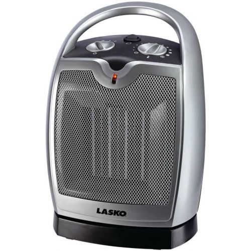  [아마존베스트]Lasko 5409 Ceramic Portable Space Heater with Adjustable Thermostat - Features Widespread Oscillation to Distribute Warm Air, Silver