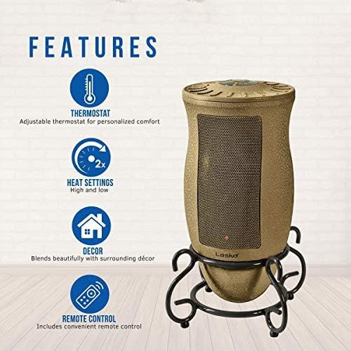  [아마존베스트]Lasko Designer Series Ceramic Space Heater-Features Oscillation, Remote, and Built-in Timer, Beige