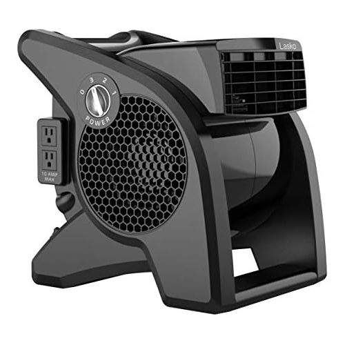  Lasko U15617 High Velocity Pro-Performance Pivoting Utility Fan for Cooling, Ventilating, Exhausting and Drying at Home, Job Site and Work Shop, Black