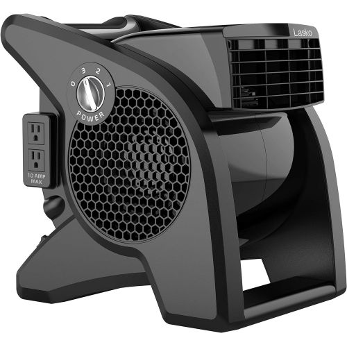  Lasko U15617 High Velocity Pro-Performance Pivoting Utility Fan for Cooling, Ventilating, Exhausting and Drying at Home, Job Site and Work Shop, Black