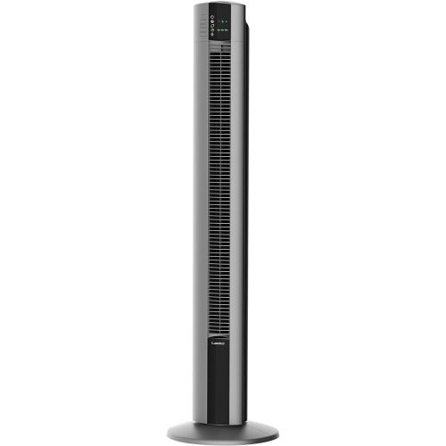  Lasko T48314 Portable Electric Oscillating Stand Up Tower Fan with Remote Control for Indoor, Bedroom and Home Office Use, Black/Silver