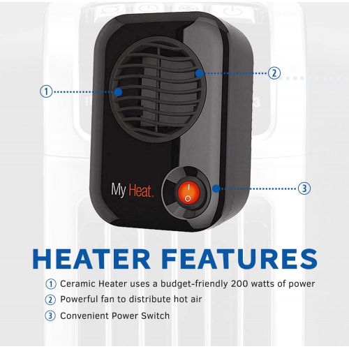  Lasko 100 MyHeat Personal Ceramic Heater, Compact, Black