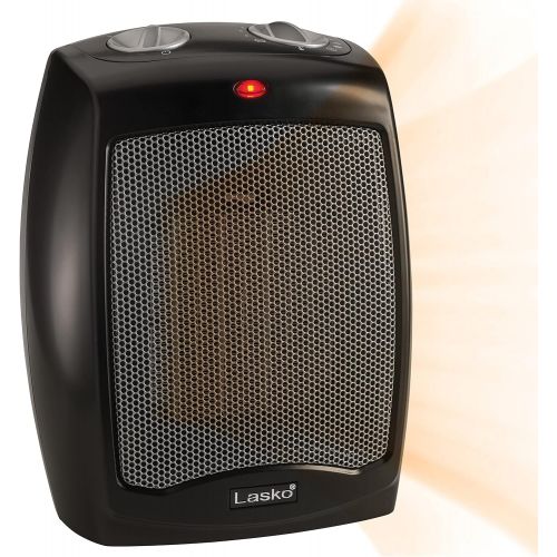  [아마존베스트]Lasko CD09250 Ceramic Adjustable Thermostat Tabletop or Under-Desk Heater, Black