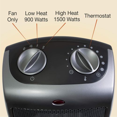  Lasko 754201 Small Portable 1500W Electric Ceramic Space Heater with Tip-Over Safety Switch, Overheat Protection, Thermostat and Extra Long 8-ft Cord for Indoor Ho, 9.2 x 7 x 6 inc