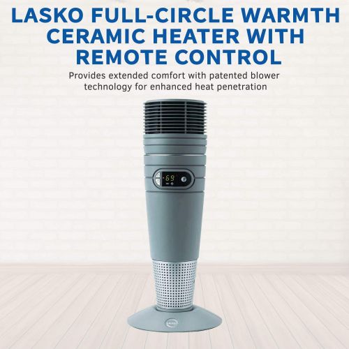  Lasko 6462 Full-Circle Warmth Ceramic Space Heater with Remote Control - Features Wide Heat Sweeping to Warm Large Rooms