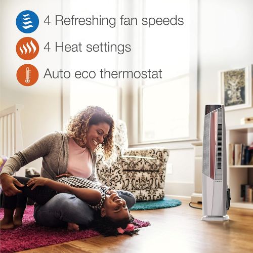  Lasko FHV820 Oscillating All Season High Velocity Hybrid Fan and Space Heater in One with Remote Control, Timer, and Thermostat for Year Round Indoor Home Use