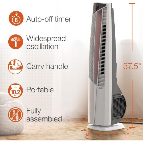  Lasko FHV820 Oscillating All Season High Velocity Hybrid Fan and Space Heater in One with Remote Control, Timer, and Thermostat for Year Round Indoor Home Use