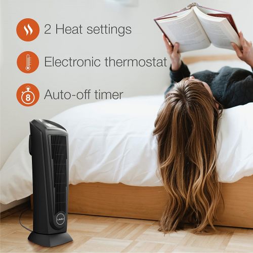  Lasko Portable Oscillating Ceramic Tower Space Heater with Timer and Remote Control, Black 751321