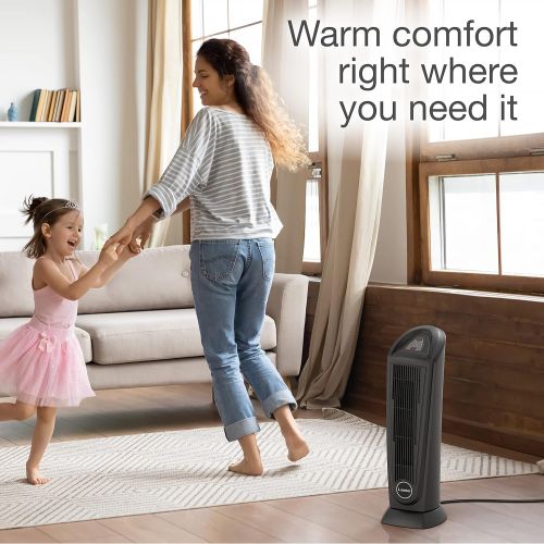  Lasko Portable Oscillating Ceramic Tower Space Heater with Timer and Remote Control, Black 751321