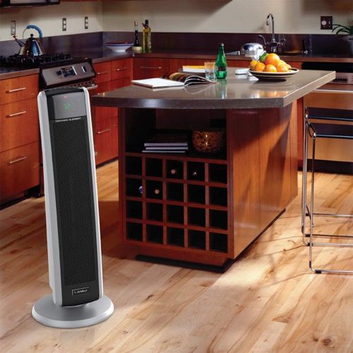  Lasko 5586 Portable 1500 W Room Oscillating Ceramic Tower Space Heater with Remote, Adjustable Thermostat, Digital Controls, and 8 Hour Timer (2 Pack)