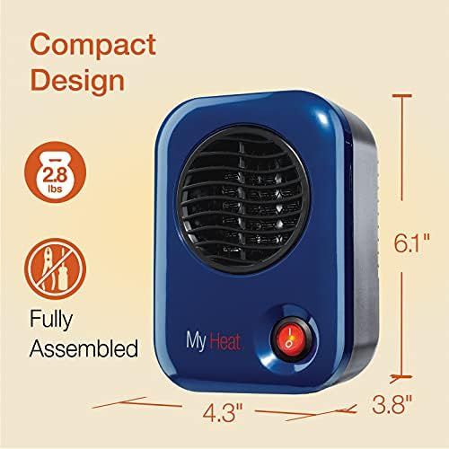  Lasko Heating Space Heater, 3.8 x 4.3 x 6.1 tall, Blue
