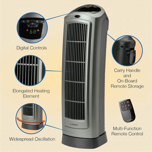  Lasko 5538 Ceramic Tower Heater with Remote Control