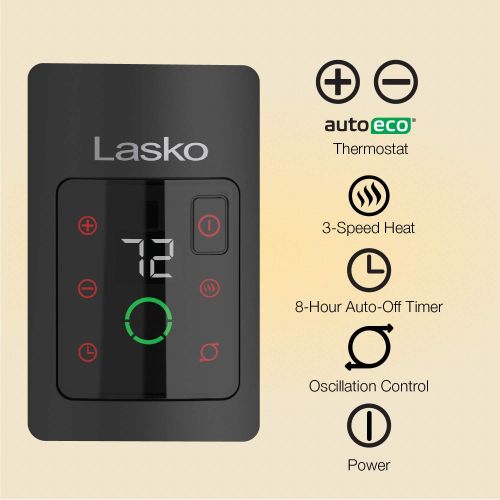  Lasko Full Circle Warmth Ceramic Space Heater with Remote Control, CT24362, Black