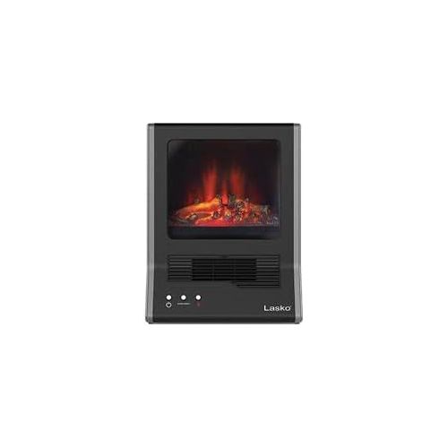  Lasko Fireplace Ceramic Heater with High/Low Heat Settings & Flame Only Setting,Cool-Touch Window and Exterior, Automatic Overheat Protection
