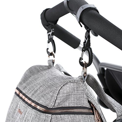  Lassig Womens Glam Rosie Baby Diaper Bag, Anthracite Glitter Silver