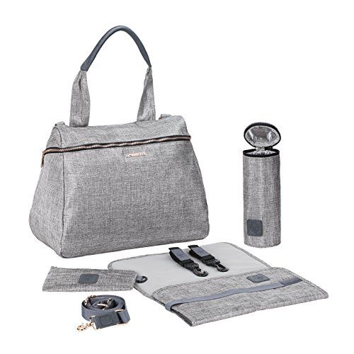  Lassig Womens Glam Rosie Baby Diaper Bag, Anthracite Glitter Silver