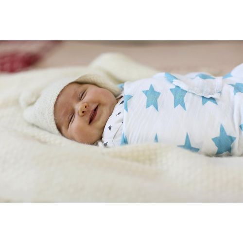  Lassig Muslin Swaddle & Burp Blanket XL Lela light blue