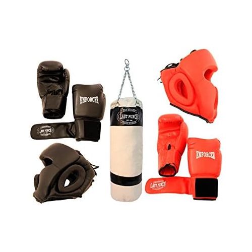  Last Punch Boxing Package New 2 Pairs of Headgears 2 Pairs Pro Boxing Gloves & Punching Bag