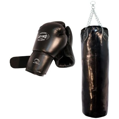  Last Punch Heavy Duty Pro Boxing Gloves & Pro Huge Punching Bag with Chains New Punching