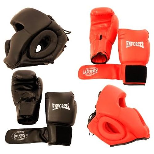  Lastworld 2 Pairs Pro Boxing Gloves & Pro Head Gears Pro Quality