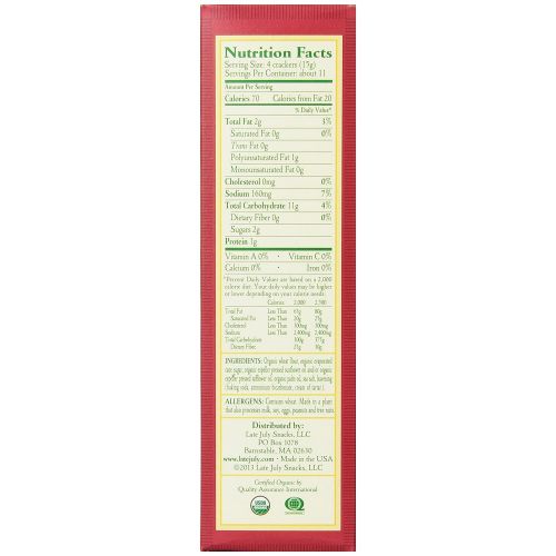  Late July Organic Classic Rich Crackers, 6-Ounce Boxes (Pack of 12)