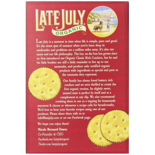  Late July Organic Classic Rich Crackers, 6-Ounce Boxes (Pack of 12)