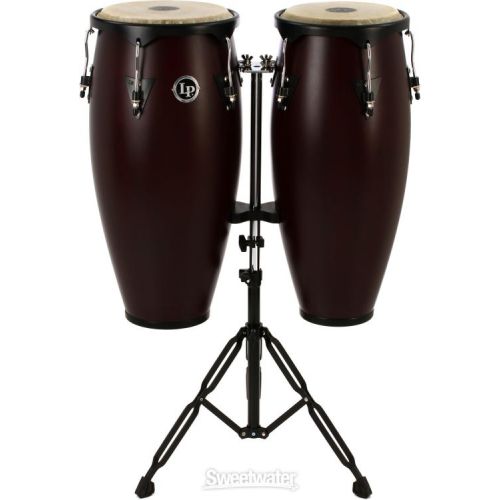  Latin Percussion City Series Conga Set with Stand - 10/11 inch Dark Wood