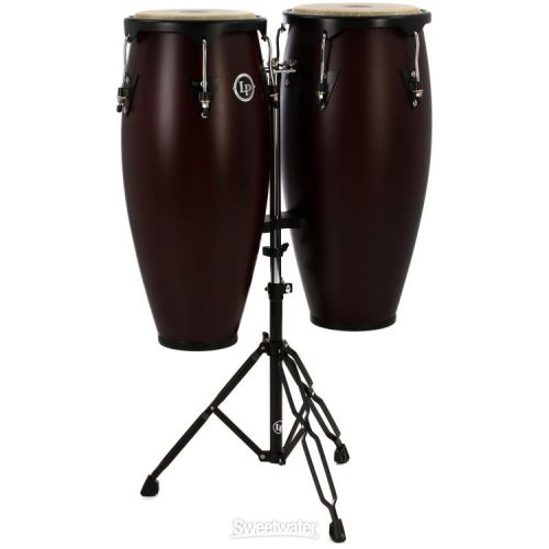  Latin Percussion City Series Conga Set with Stand - 10/11 inch Dark Wood