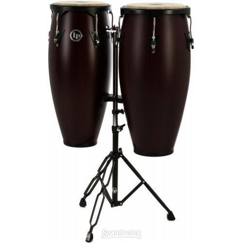  Latin Percussion City Series Conga Set with Stand - 10/11 inch Dark Wood