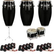 Latin Percussion Matador Wood Conga Set with Bongos and Stand - 11-/11.75-/12.5-inch Black Nebula - Sweetwater Exclusive