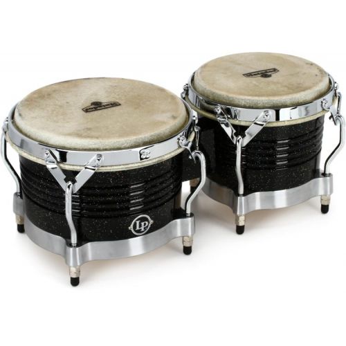  Latin Percussion Matador Wood Conga Set with Bongos and Stand - 11-/11.75-/12.5-inch Black Nebula - Sweetwater Exclusive