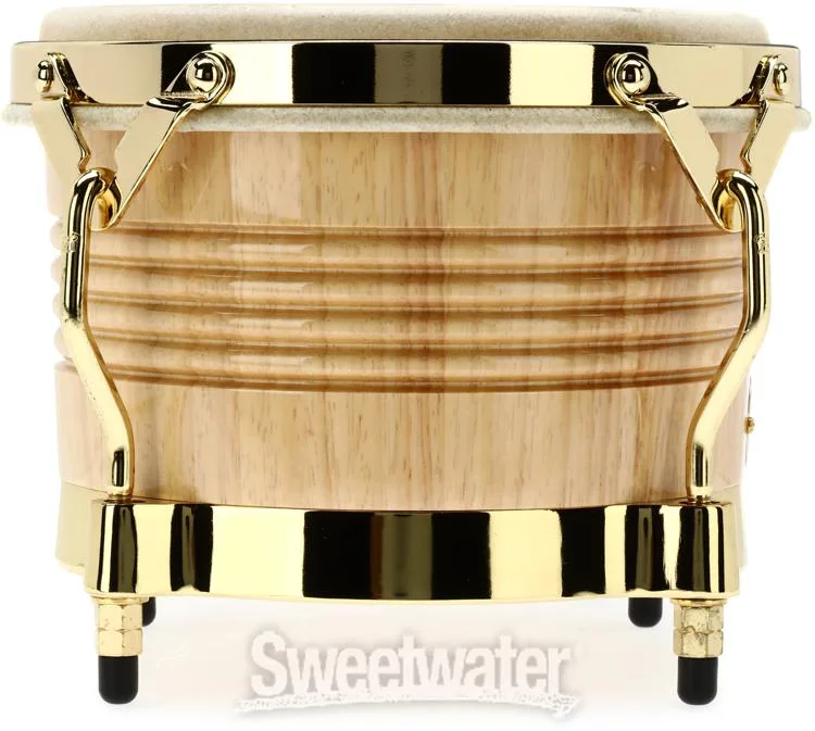  Latin Percussion Matador Siam Oak Bongos - Natural with Gold Tone