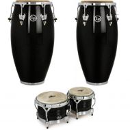 Latin Percussion Matador Wood Conga Set with Bongos - 11/11.75 inch Black Nebula - Sweetwater Exclusive