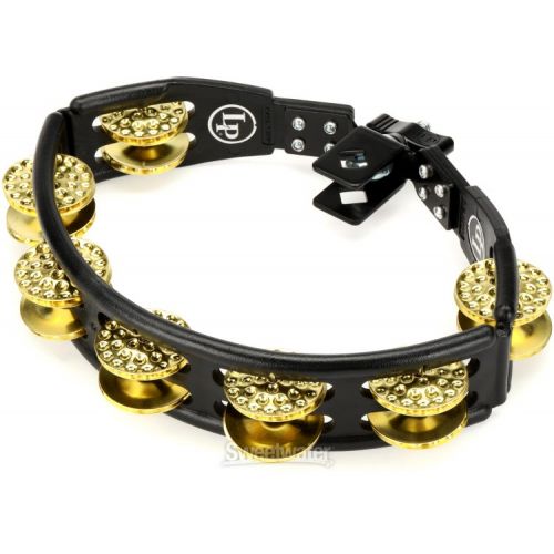  Latin Percussion Cyclops Mountable Tambourine - Black with Dimpled Brass Jingles