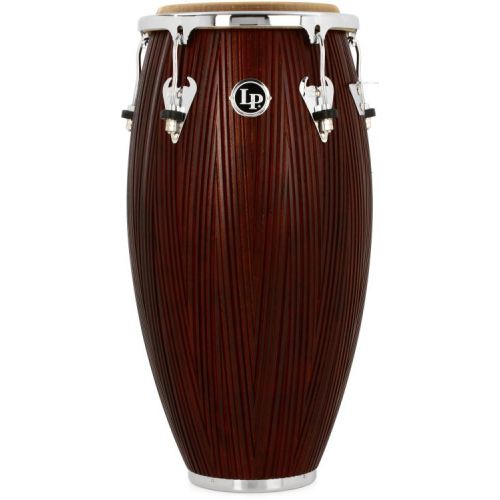  Latin Percussion Matador Wood Conga Set with Bongos and Stand - 11-/11.75-/12.5-inch Red Carved Mango - Sweetwater Exclusive